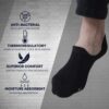 MEXTERN Black Invisible No-Show Socks for Men